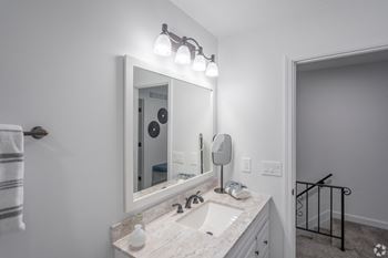 Bathroom with vanity lights